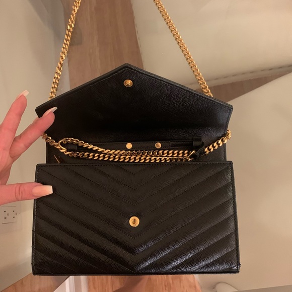 Ysl Black Purse Gold Chain